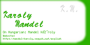 karoly mandel business card